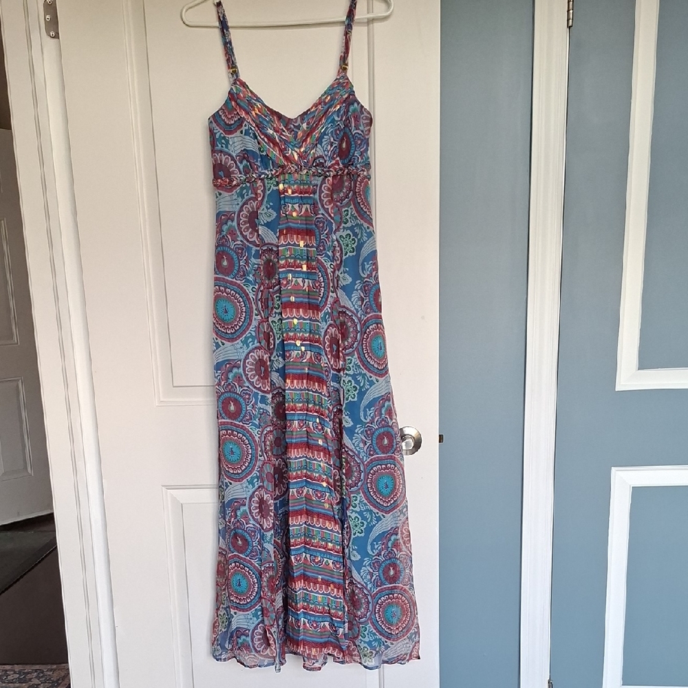 Monsoon Multicolor Patterned Maxi Dress